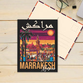Marrakech Marokko Vintage Reizen Souvenirs Briefkaart