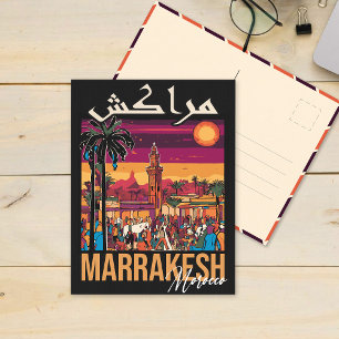 Marrakech Marokko Vintage Reizen Souvenirs Briefkaart