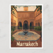 Marrakech Marokko Vintage Travel Illustratie Briefkaart (Voorkant)