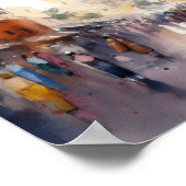 Marrakech Marokko Waterverf Art Print Poster (Hoek)