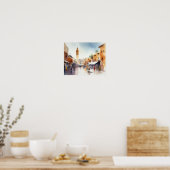 Marrakech Marokko Waterverf Art Print Poster (Keuken)