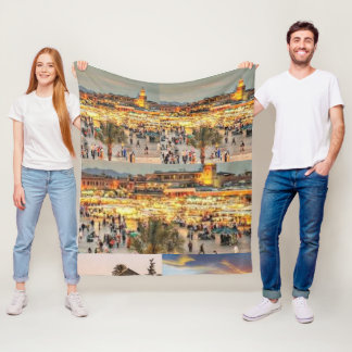 Marrakech Night Market – Jemaa el-Fnaa Square Moro Fleece Deken