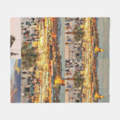 Marrakech Night Market – Jemaa el-Fnaa Square Moro Fleece Deken (Voorkant (Horizontaal))