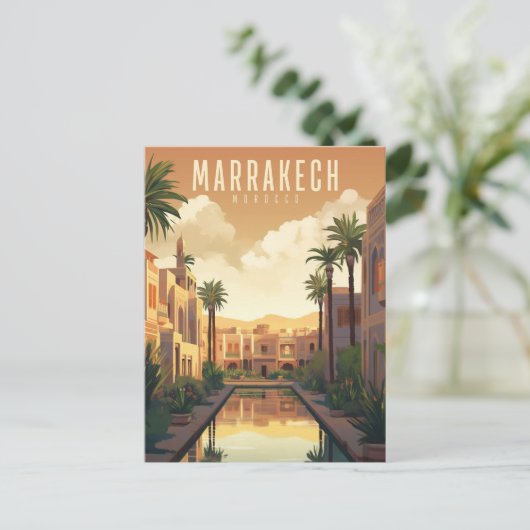 Marrakech - Poster - Afbeelding Briefkaart (Staand voorkant)