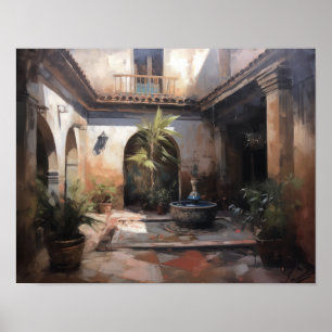 Marrakech Riad Marokko Art Print Poster