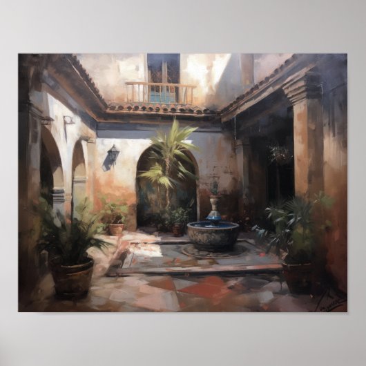 Marrakech Riad Marokko Art Print Poster (Voorkant)