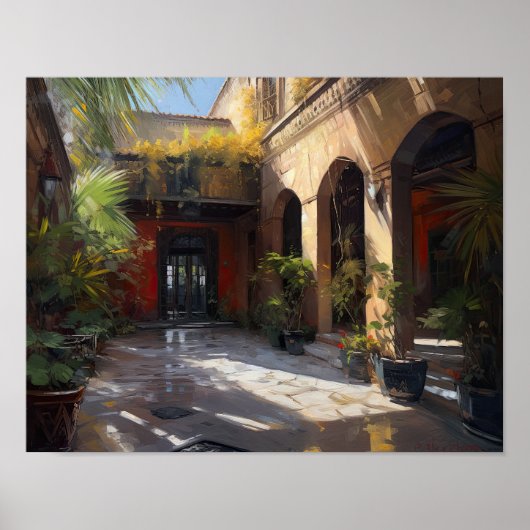 Marrakech Riad Marokko Art Print Poster (Voorkant)