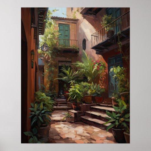 Marrakech Riad Marokko Art Print Poster (Voorkant)