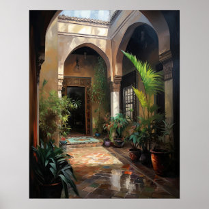 Marrakech Riad Schilderen Kunst Print Poster