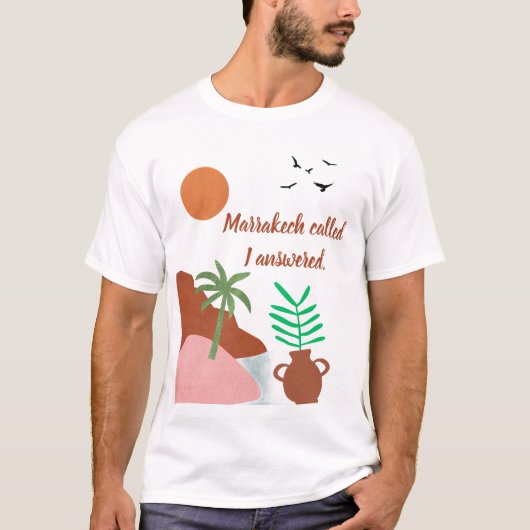 Marrakech riep ik antwoordde Boho Desert T-Shirt (Voorkant)