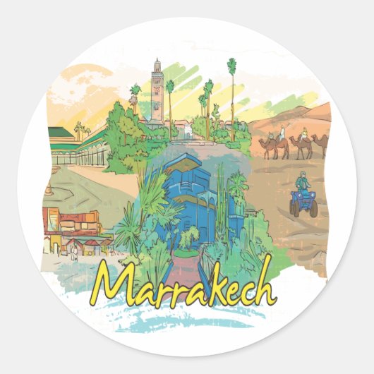Marrakech Ronde Sticker (Voorkant)