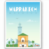 Marrakech-stad Marokko Landmark Sticker (Voorkant)