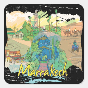Marrakech Vierkante Sticker