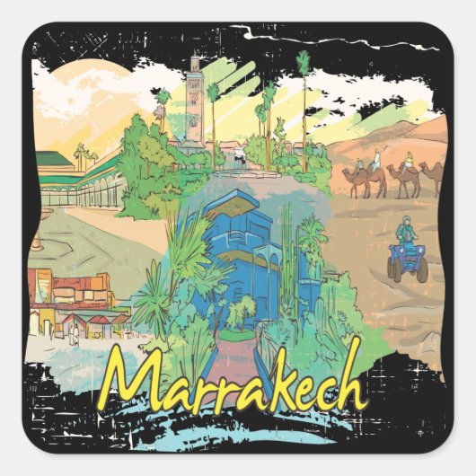 Marrakech Vierkante Sticker (Voorkant)