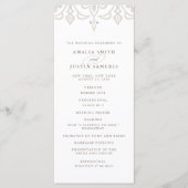 Marrakesh huwelijksprogramma | Linen Greige Programmakaart (Voorkant)