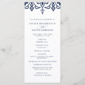 Marrakesh huwelijksprogramma | Marineblauw Programmakaart (Voorkant)