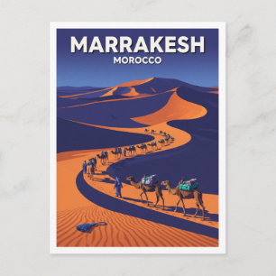 Marrakesh — Karavaan van Indigo en Zand Marokko Briefkaart