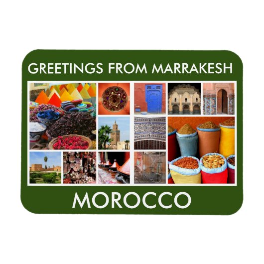 marrakesh marocco groetings magneet (Horizontaal)