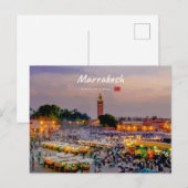 Marrakesh, Marokko - Jemaa el Fnaa plein Briefkaart (Voorkant / Achterkant)