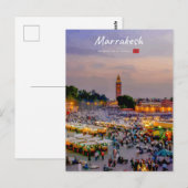 Marrakesh, Marokko - Jemaa el Fnaa plein Briefkaart (Voorkant / Achterkant)