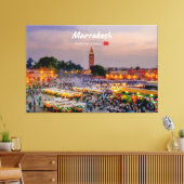 Marrakesh, Marokko - Jemaa el Fnaa plein Canvas Afdruk (Insitu (Woonkamer))
