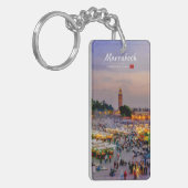 Marrakesh, Marokko - Jemaa el Fnaa plein dun Sleutelhanger (Voorkant Links)