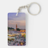 Marrakesh, Marokko - Jemaa el Fnaa plein dun Sleutelhanger (achterkant)