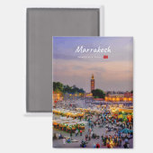 Marrakesh, Marokko - Jemaa el Fnaa-plein Flat Magneet (Voorkant / Achterkant)