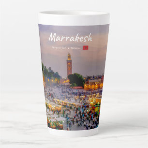 Marrakesh, Marokko - Jemaa el Fnaa plein groot Latte Mok