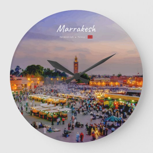 Marrakesh, Marokko - Jemaa el Fnaa plein Grote Klok (Voorkant)