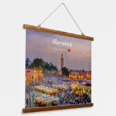 Marrakesh, Marokko - Jemaa el Fnaa plein Hangend Wandkleed (Gebogen)