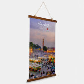 Marrakesh, Marokko - Jemaa el Fnaa plein Hangend Wandkleed (Gebogen)