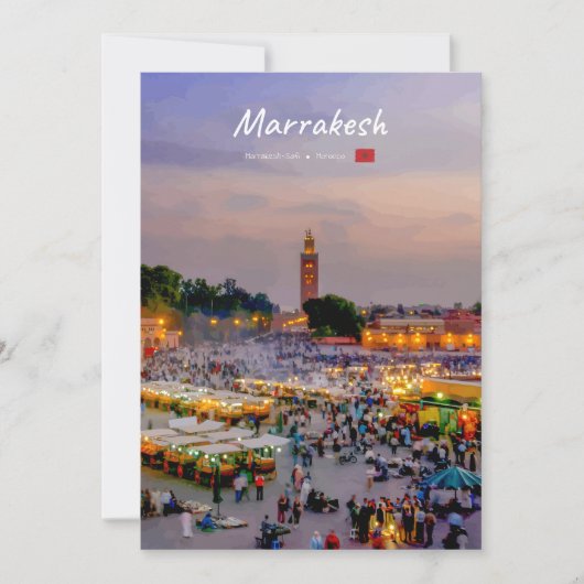 Marrakesh, Marokko - Jemaa el Fnaa plein Kaart (Voorkant)