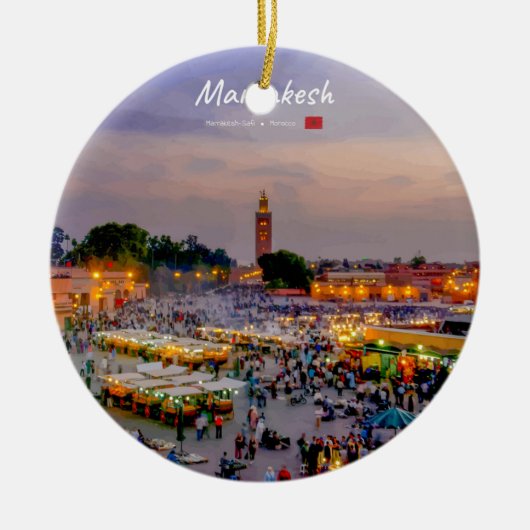 Marrakesh, Marokko - Jemaa el Fnaa plein Keramisch Ornament (Voorkant)