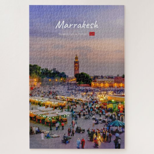 Marrakesh, Marokko - Jemaa el Fnaa plein Legpuzzel (Verticaal)