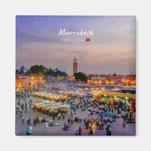 Marrakesh, Marokko - Jemaa el Fnaa plein Magneet (Voorkant)