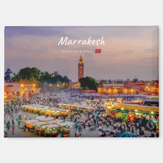 Marrakesh, Marokko - Jemaa el Fnaa plein Magneet (Voorkant)