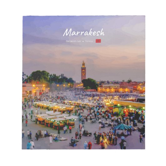 Marrakesh, Marokko - Jemaa el Fnaa plein Notitieblok (Voorkant)