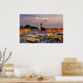 Marrakesh, Marokko - Jemaa el Fnaa plein Poster (Keuken)
