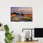 Marrakesh, Marokko - Jemaa el Fnaa plein Poster (Thuiskantoor)