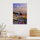 Marrakesh, Marokko - Jemaa el Fnaa plein Poster (Keuken)