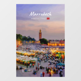 Marrakesh, Marokko - Jemaa el Fnaa plein Raamsticker