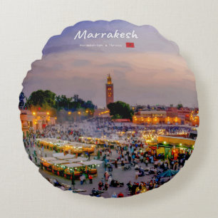 Marrakesh, Marokko - Jemaa el Fnaa plein Rond Kussen