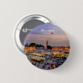 Marrakesh, Marokko - Jemaa el Fnaa plein Ronde Button 5,7 Cm (Voorkant /achterkant)