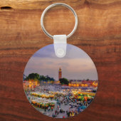 Marrakesh, Marokko - Jemaa el Fnaa plein Sleutelhanger (Achterkant)