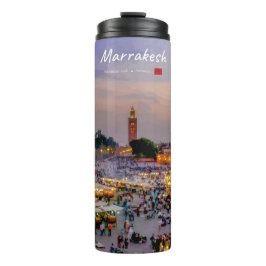 Marrakesh, Marokko - Jemaa el Fnaa plein Thermosbeker