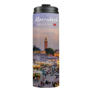Marrakesh, Marokko - Jemaa el Fnaa plein Thermosbeker