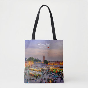 Marrakesh, Marokko - Jemaa el Fnaa plein Tote Bag