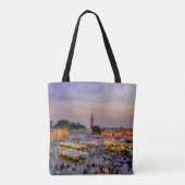 Marrakesh, Marokko - Jemaa el Fnaa plein Tote Bag (Achterkant)