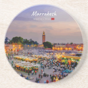 Marrakesh, Marokko - Jemaa el Fnaa plein Zandsteen Onderzetter